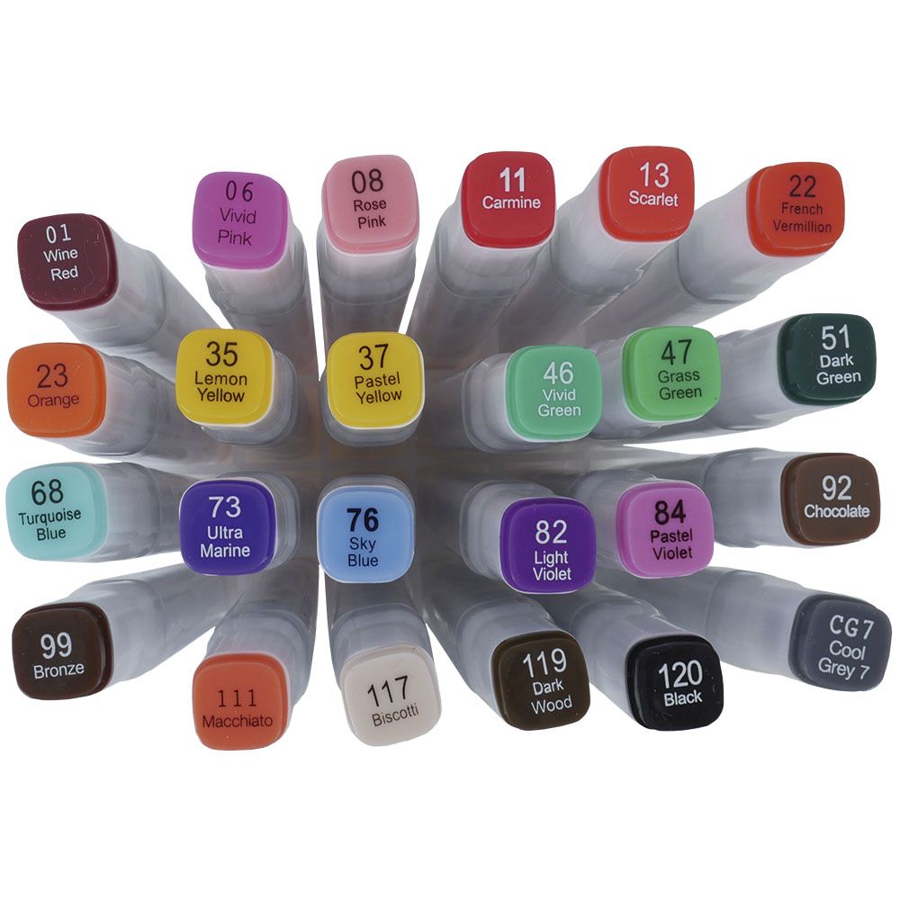 Rotuladores -Twin Brush- Doble Punta Base Alcohol (24 Colores) Artis Decor