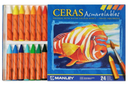 Estuche Ceras Acuarelables 24 Colores Manley