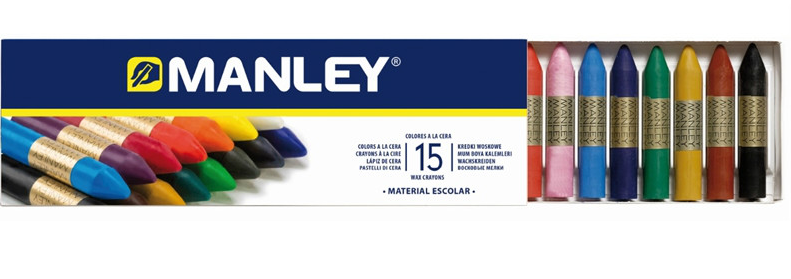 Estuche Ceras 15 Colores Manley