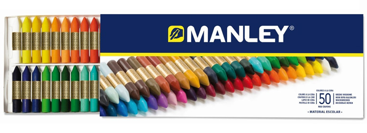 Estuche Ceras 50 Colores Manley