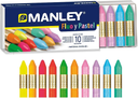 Estuche Ceras 10 Colores (Flúor + Pastel) Manley