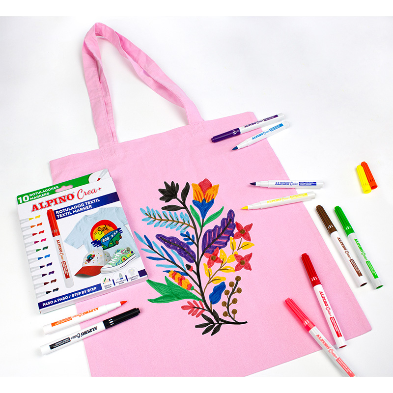 Estuche Rotuladores Textil (10 Colores) Crea+ Alpino