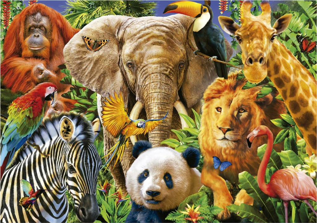 Puzzle 500 piezas -Collage de Animales Salvajes- Educa