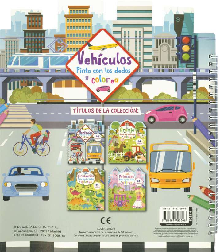 Pinta con los Dedos: Vehículos - Susaeta Ediciones