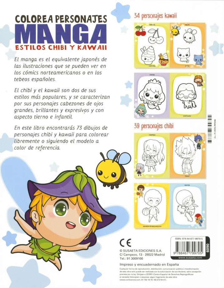 Colorea Personajes Manga Estilo Chibi y Kawaii - Susaeta Ediciones