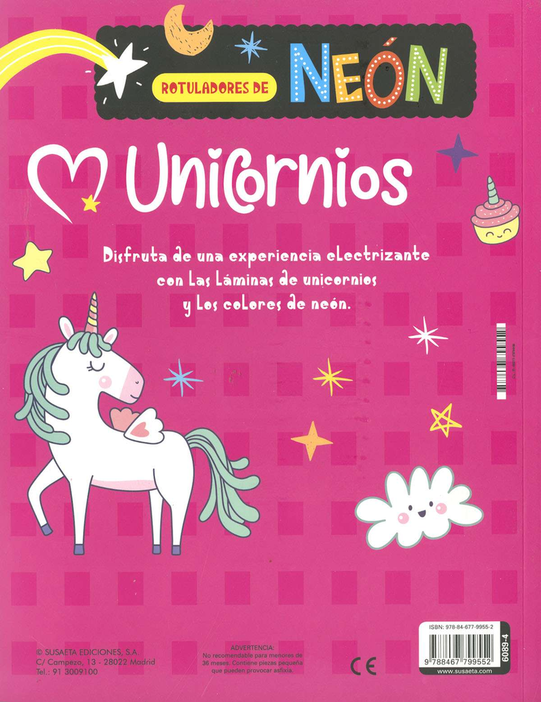 Rotuladores de Neón -Unicornios- Susaeta Ediciones