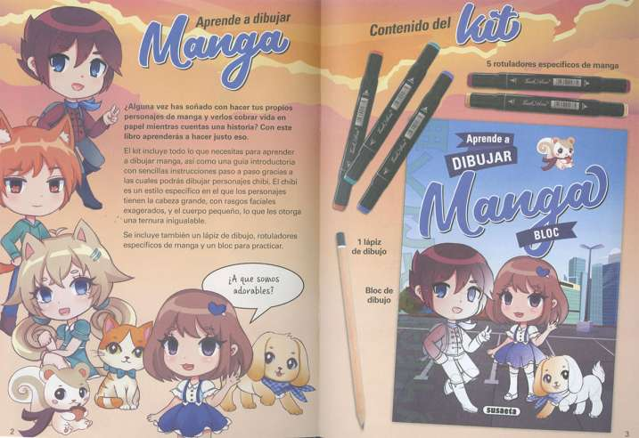 Libro Kit -Aprende a Dibujar Manga- Susaeta Ediciones