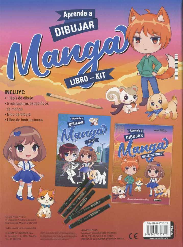 Libro Kit -Aprende a Dibujar Manga- Susaeta Ediciones