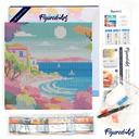 Pintar con Diamantes -Riviera Francesa Coloreada- Bastidor 25 x 25 cm. Figured´Art
