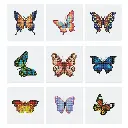 Set 9 Mini Pintar con Diamantes -Mariposas- 15 x 15 cm. Figured´Art