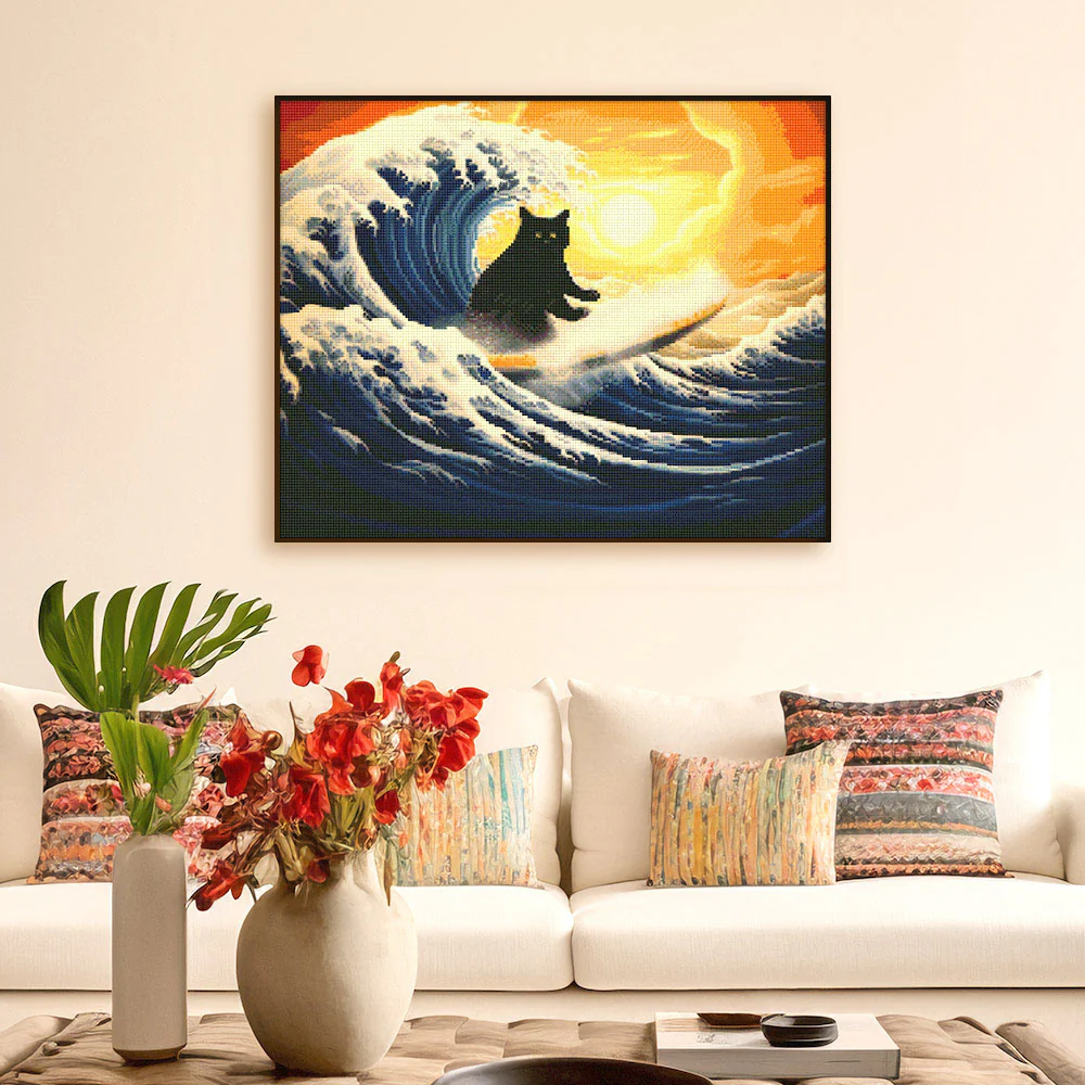 Pintar con Diamantes -Paraiso del Surf- Bastidor 40 x 50 cm. Figured´Art
