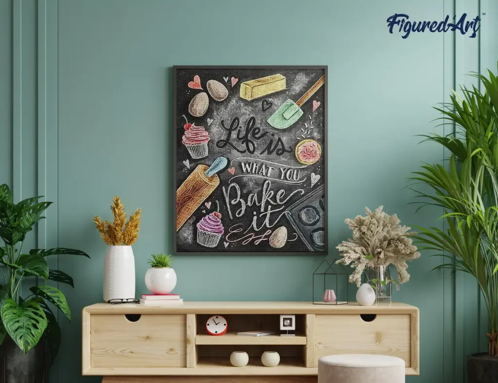 Pintar con Diamantes -Collage de Cocina- Bastidor 40 x 50 cm. Figured´Art