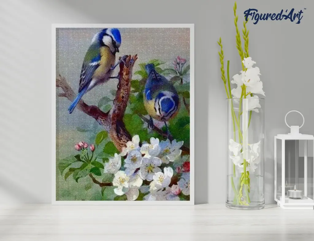Pintar con Diamantes -Pájaros en Rama- Bastidor 40 x 50 cm. Figured´Art