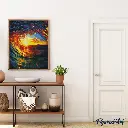 Pintar con Diamantes -Ola a la Puesta de Sol- Bastidor 40 x 50 cm. Figured´Art