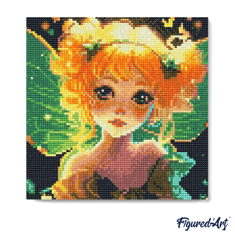 Pintar con Diamantes -Hada Pequeña- Bastidor 25 x 25 cm. Figured´Art