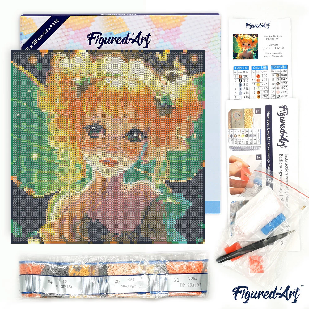 Pintar con Diamantes -Hada Pequeña- Bastidor 25 x 25 cm. Figured´Art