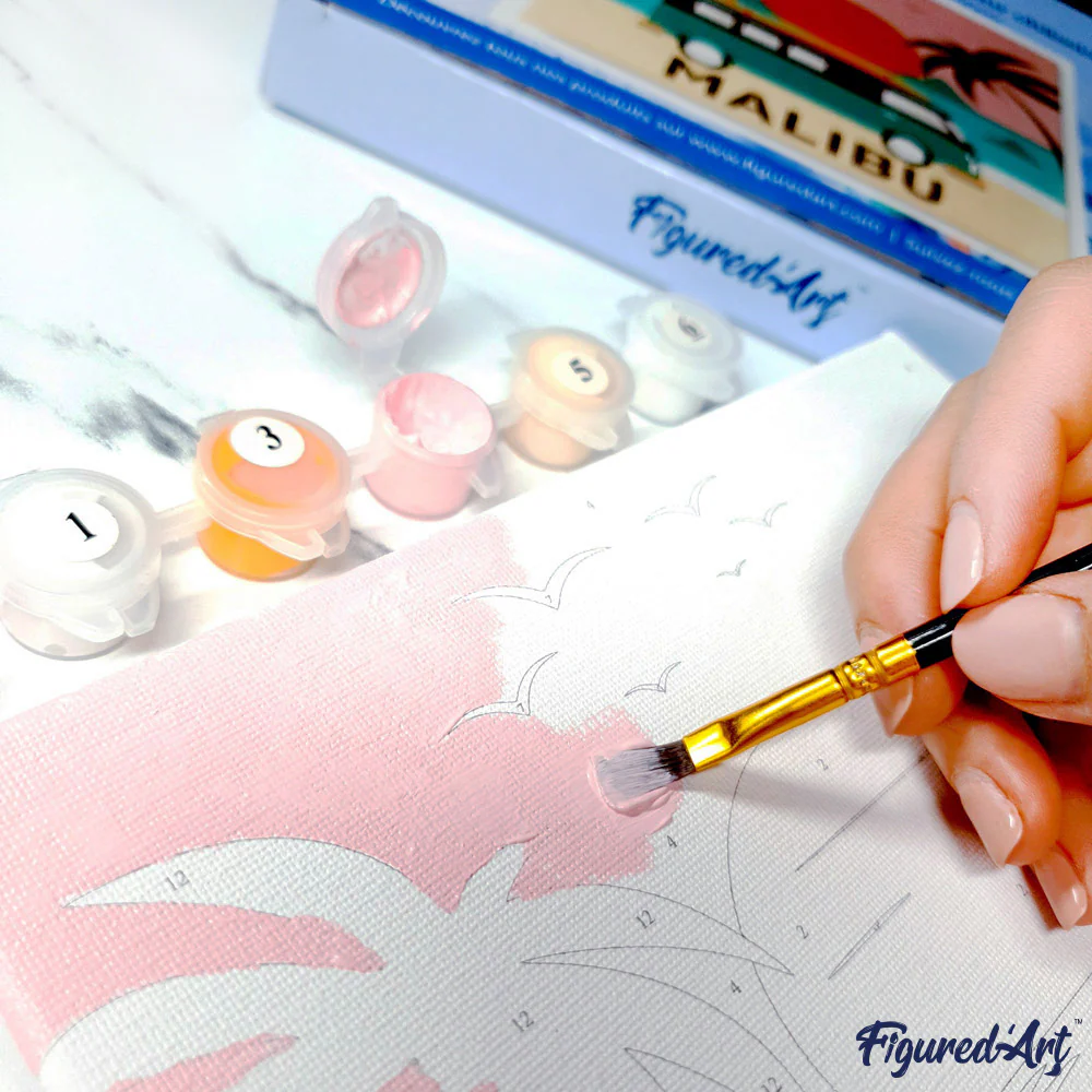 Pintar Por Números -Pajarito en Rama- Bastidor 20 x 20 cm. Figured´Art