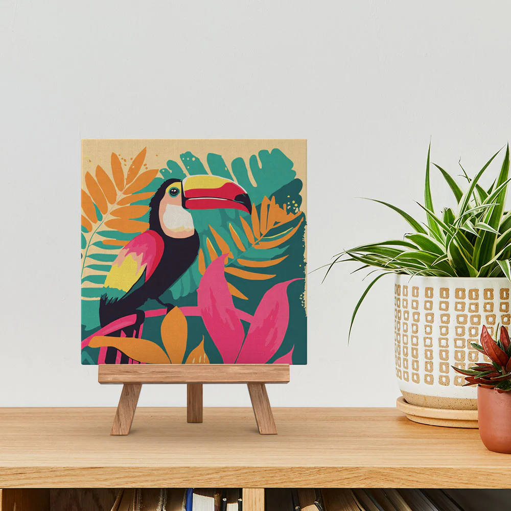 Pintar Por Números -Tucán Tropical- Bastidor 20 x 20 cm. Figured´Art