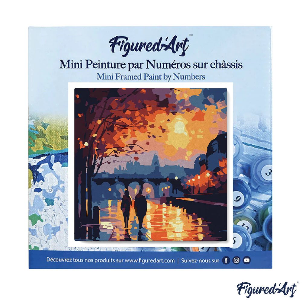 Pintar Por Números -Noche Romántica- Bastidor 20 x 20 cm. Figured´Art