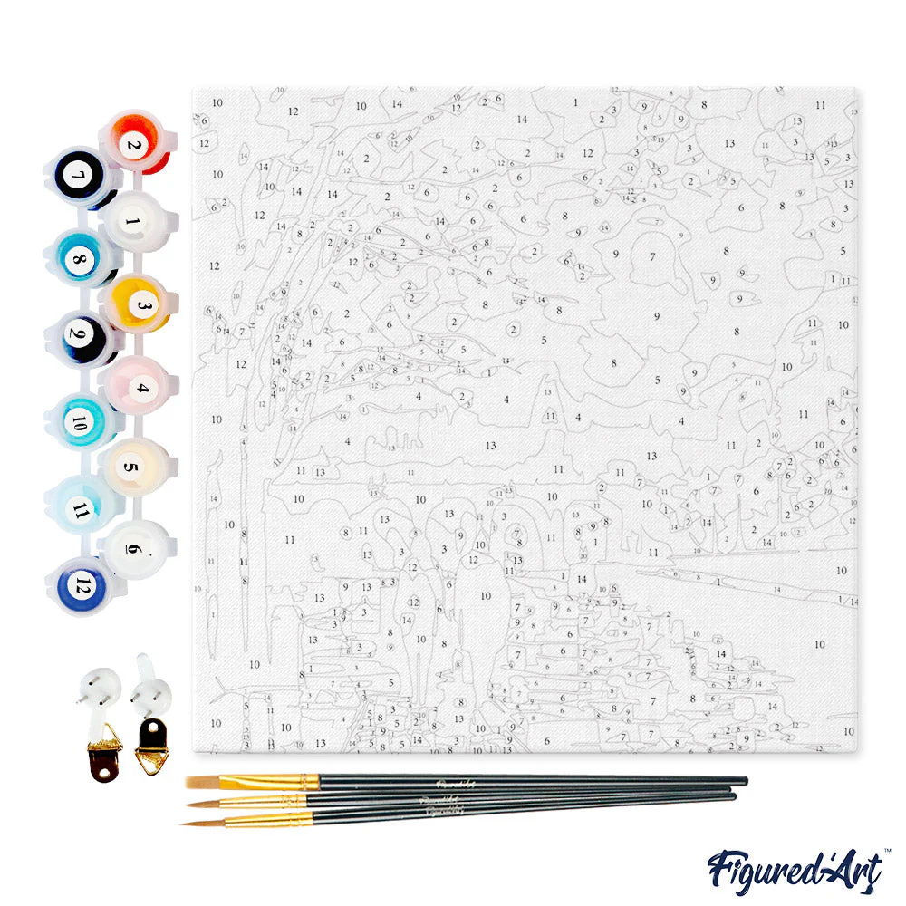 Pintar Por Números -Noche Romántica- Bastidor 20 x 20 cm. Figured´Art