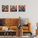 Pintar Por Números -Loro Fantasía con Flores- Bastidor 20 x 20 cm. Figured´Art