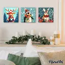 Pintar Por Números -Pingüino Feliz- Bastidor 20 x 20 cm. Figured´Art