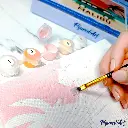 Pintar Por Números -Pingüino Feliz- Bastidor 20 x 20 cm. Figured´Art