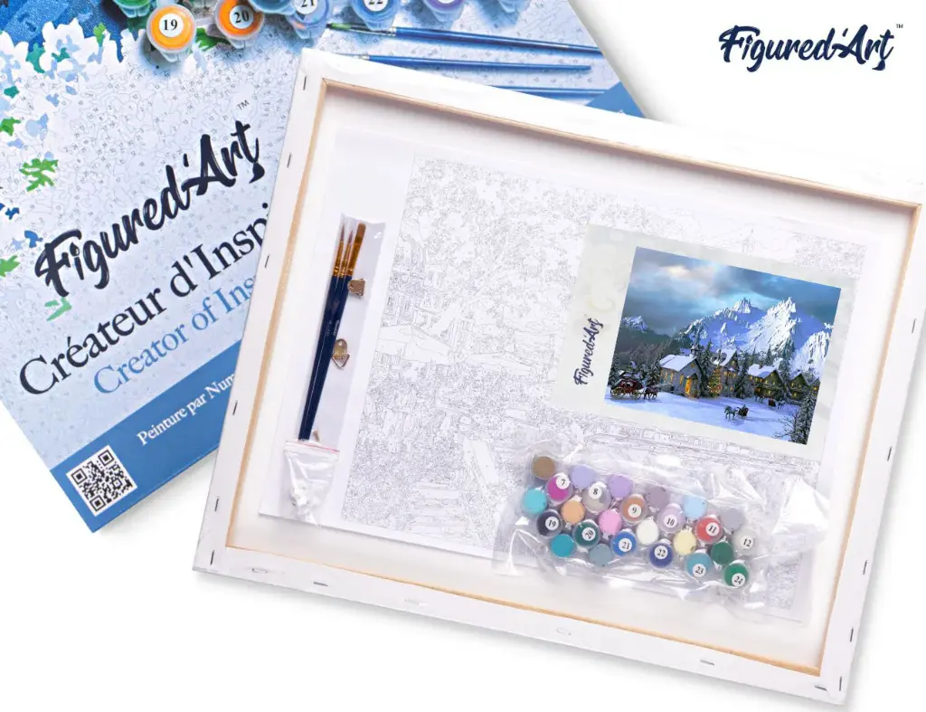 Pintar Por Números -Navidad en los Alpes- Bastidor 40 x 50 cm. Figured´Art