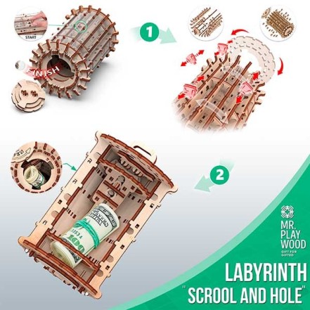 Laberinto "Scroll & Hole" 100 Piezas - Mr. Playwood