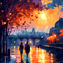 Pintar con Diamantes -Noche Romántica- Bastidor 25 x 25 cm. Figured´Art
