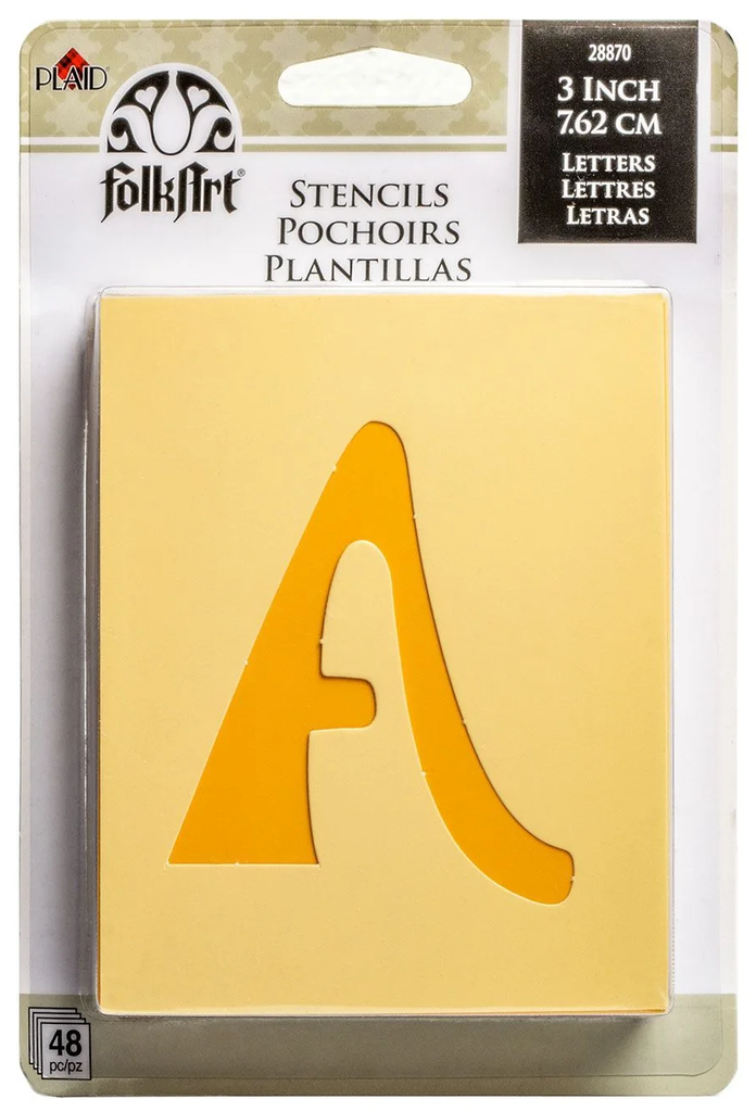 Set Stencil Alfabeto, Números y Signos 7,6 cm. Plaid