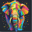 Pintar con Diamantes -Elefante Pop Art- Bastidor 25 x 25 cm. Figured´Art