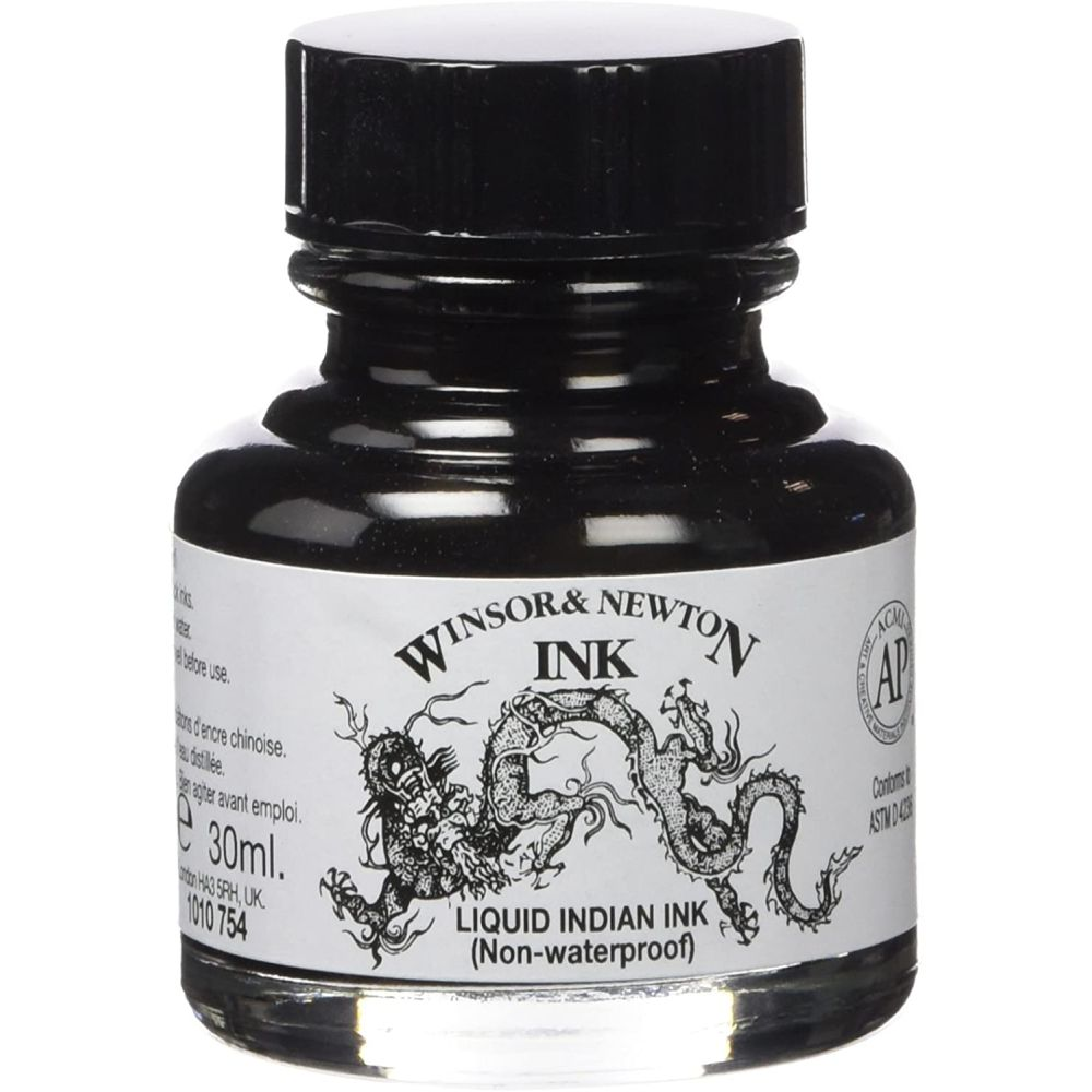 Tinta China Líquida Negra 30 ml. Winsor & Newton