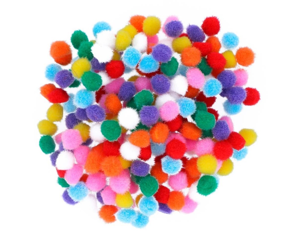 Pompones Polipropileno 10 mm. 6 Colores Surtidos (200 pzs.)