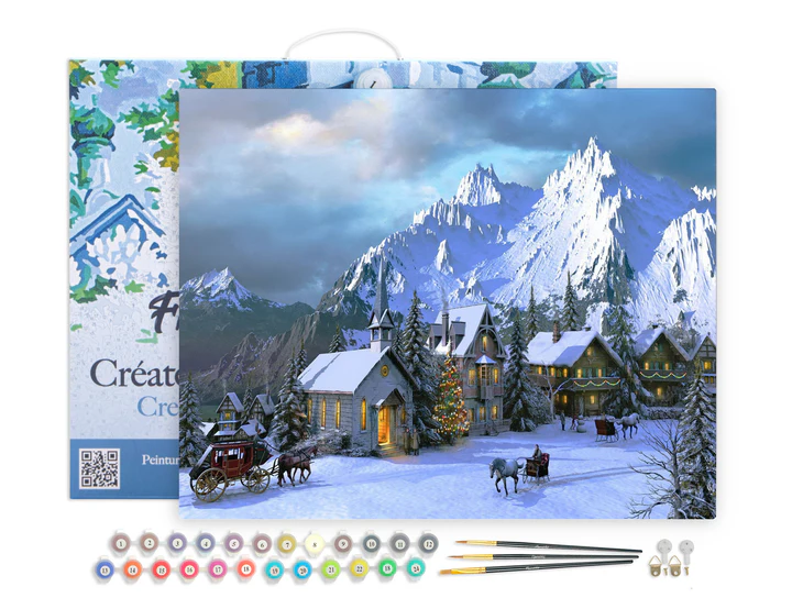 Pintar Por Números -Navidad en los Alpes- Bastidor 40 x 50 cm. Figured´Art
