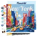 Pintar Por Números -Poster de Viaje a Nueva York- Bastidor 20 x 20 cm. Figured´Art