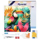 Pintar con Diamantes -Tucán Tropical- Bastidor 25 x 25 cm. Figured´Art