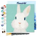 Pintar Por Números -Conejo Blanco- Bastidor 20 x 20 cm. Figured´Art