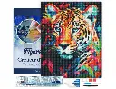 Pintar con Diamantes -Leopardo Coloreado Abstracto- Bastidor 40 x 50 cm. Figured´Art