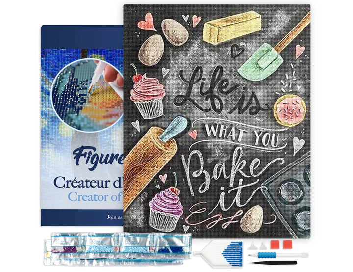 Pintar con Diamantes -Collage de Cocina- Bastidor 40 x 50 cm. Figured´Art