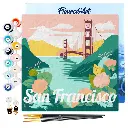 Pintar Por Números -Poster de Viaje a San Francisco- Bastidor 20 x 20 cm. Figured´Art