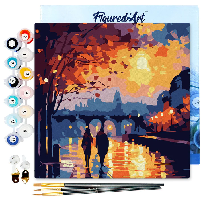 Pintar Por Números -Noche Romántica- Bastidor 20 x 20 cm. Figured´Art