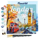 Pintar Por Números -Poster de Viaje a Londres- Bastidor 20 x 20 cm. Figured´Art