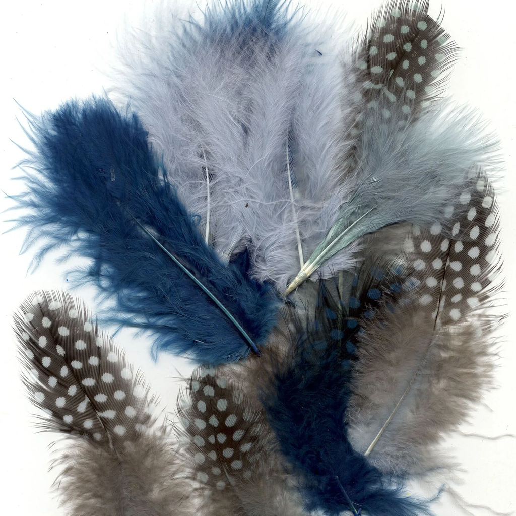 Plumas Marabú y Guinea 5-13 cm. -Ocean- (18 pzs.) Vaessen Creative