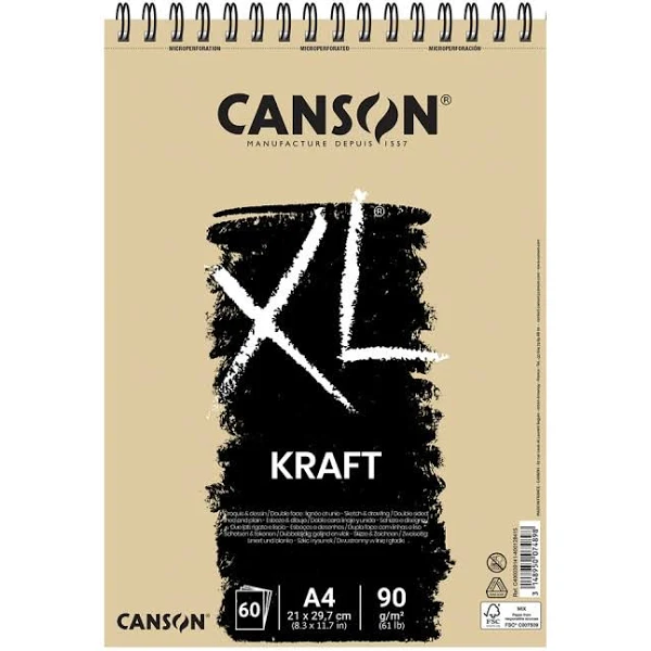 Bloc -XL Kraft- 60 Hojas A4 21 x 29,7 cm. 90 gr. Canson