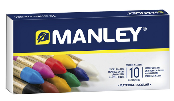 Estuche Ceras 10 Colores Manley