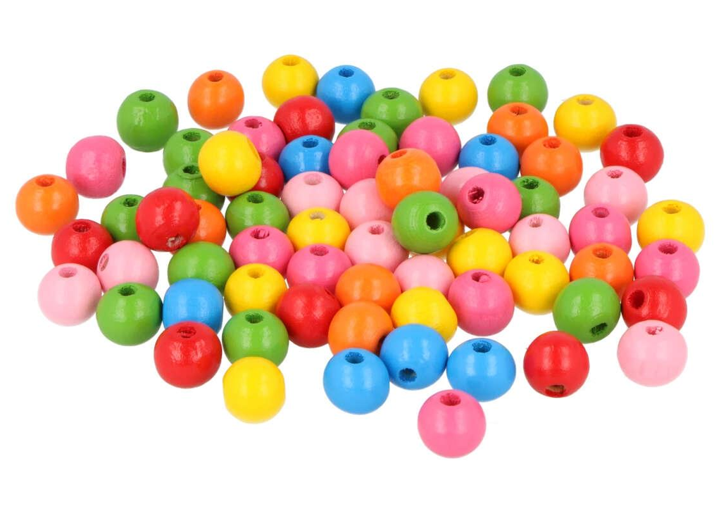 Cuentas Bolas Madera 10 mm. Multicolor Surtidos (1.000 pzs. aprox.)
