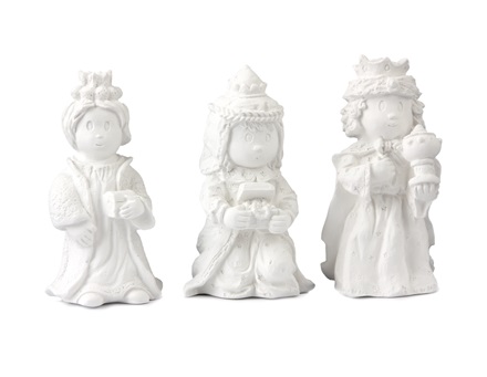 Figuras Reyes Magos Infantil 12 cm. (3 pzs.) Escayola