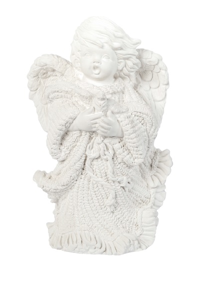 Angel Lana con Paloma 24 cm. Escayola