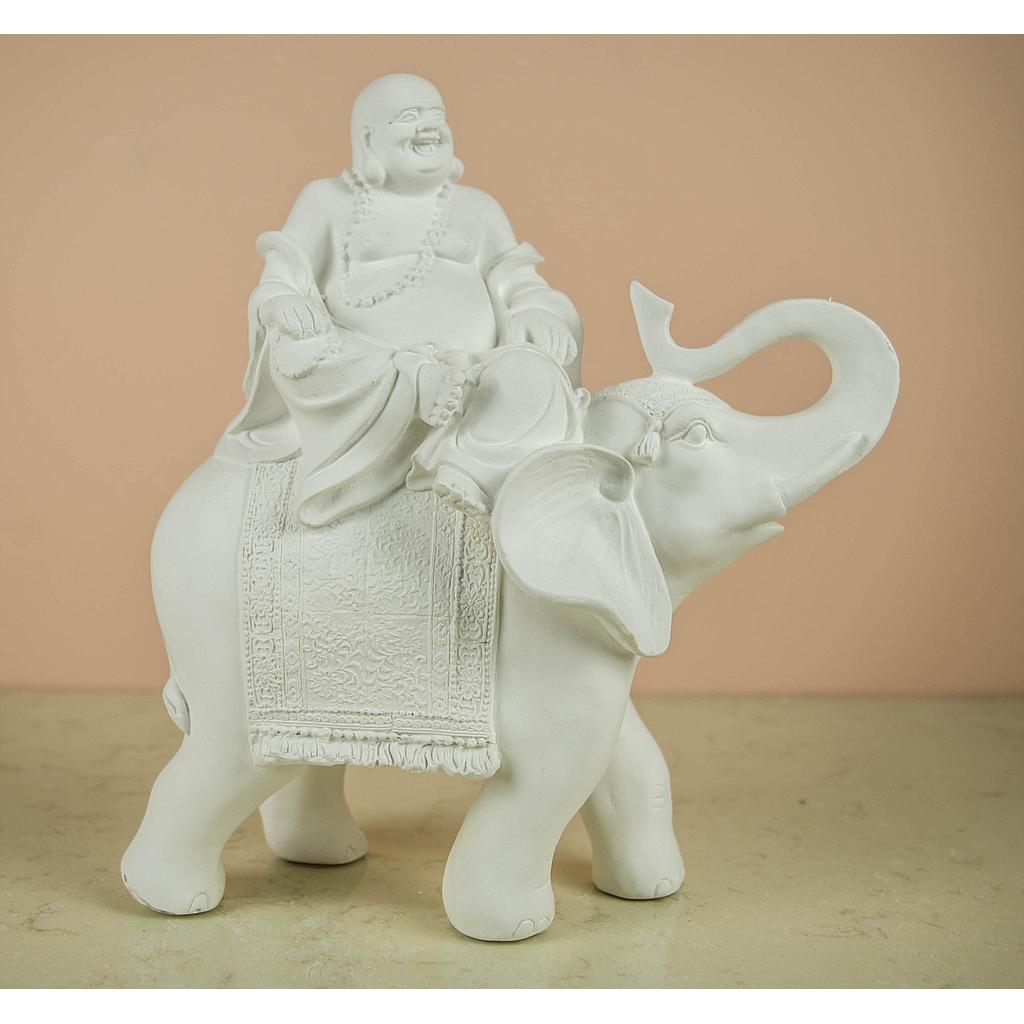 Elefante con Buda 26 cm. Escayola